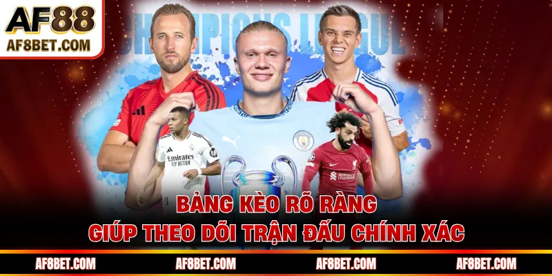 Bảng kèo rõ ràng giúp theo dõi trận đấu chính xác