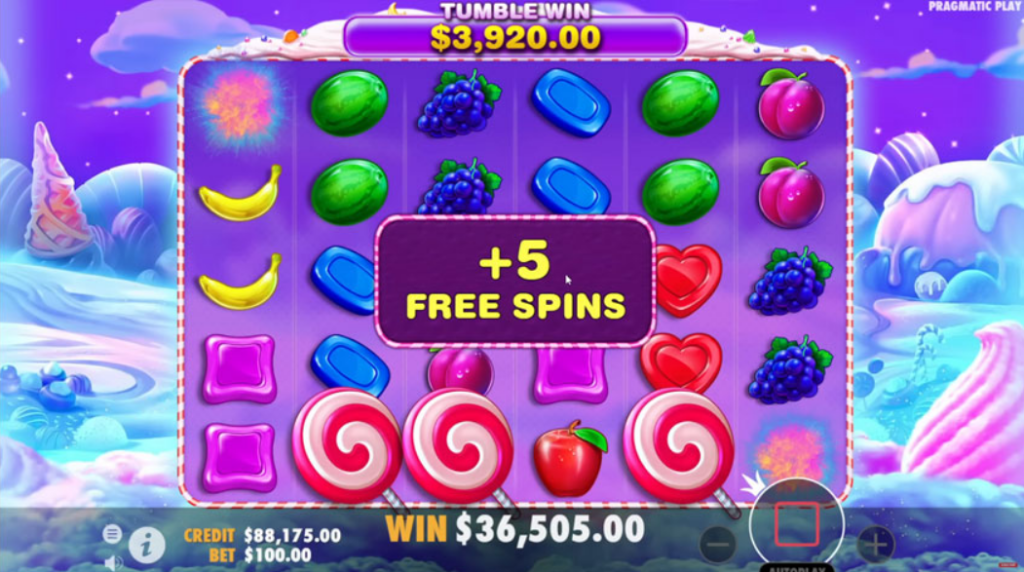 Giao diện chơi slot game Sweet Bonanza
